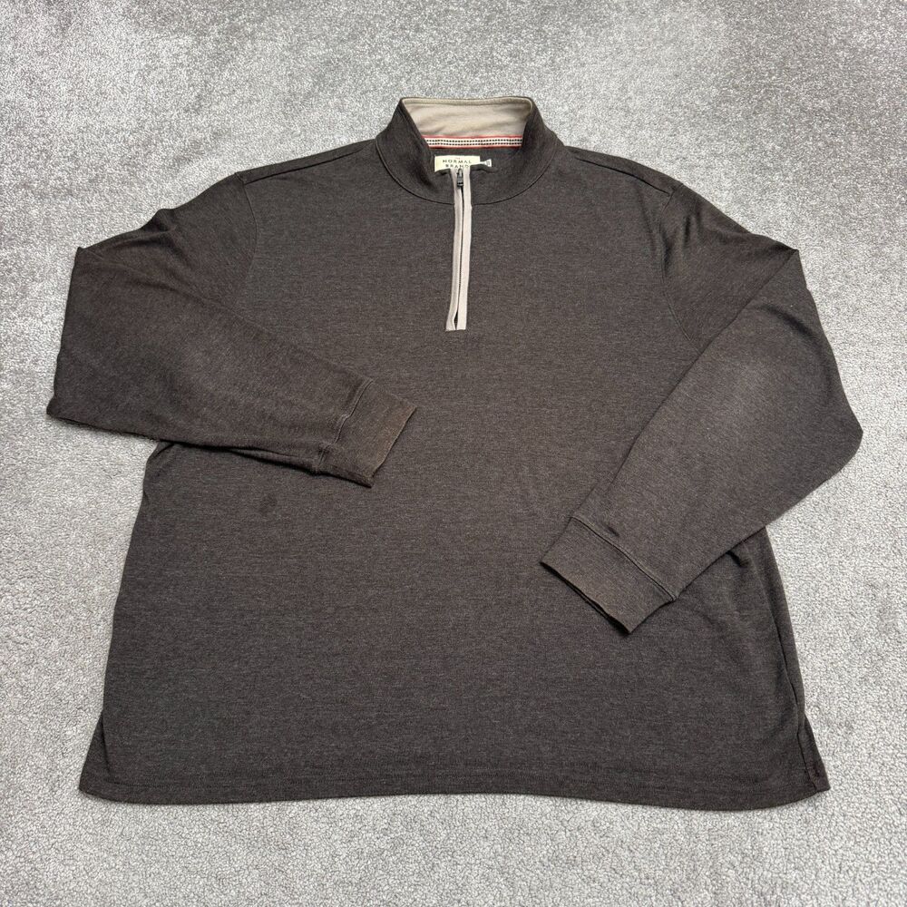The Normal Brand 1/4 Zip Pullover Sweater Mens XXL Dark Gray Stretch Casual